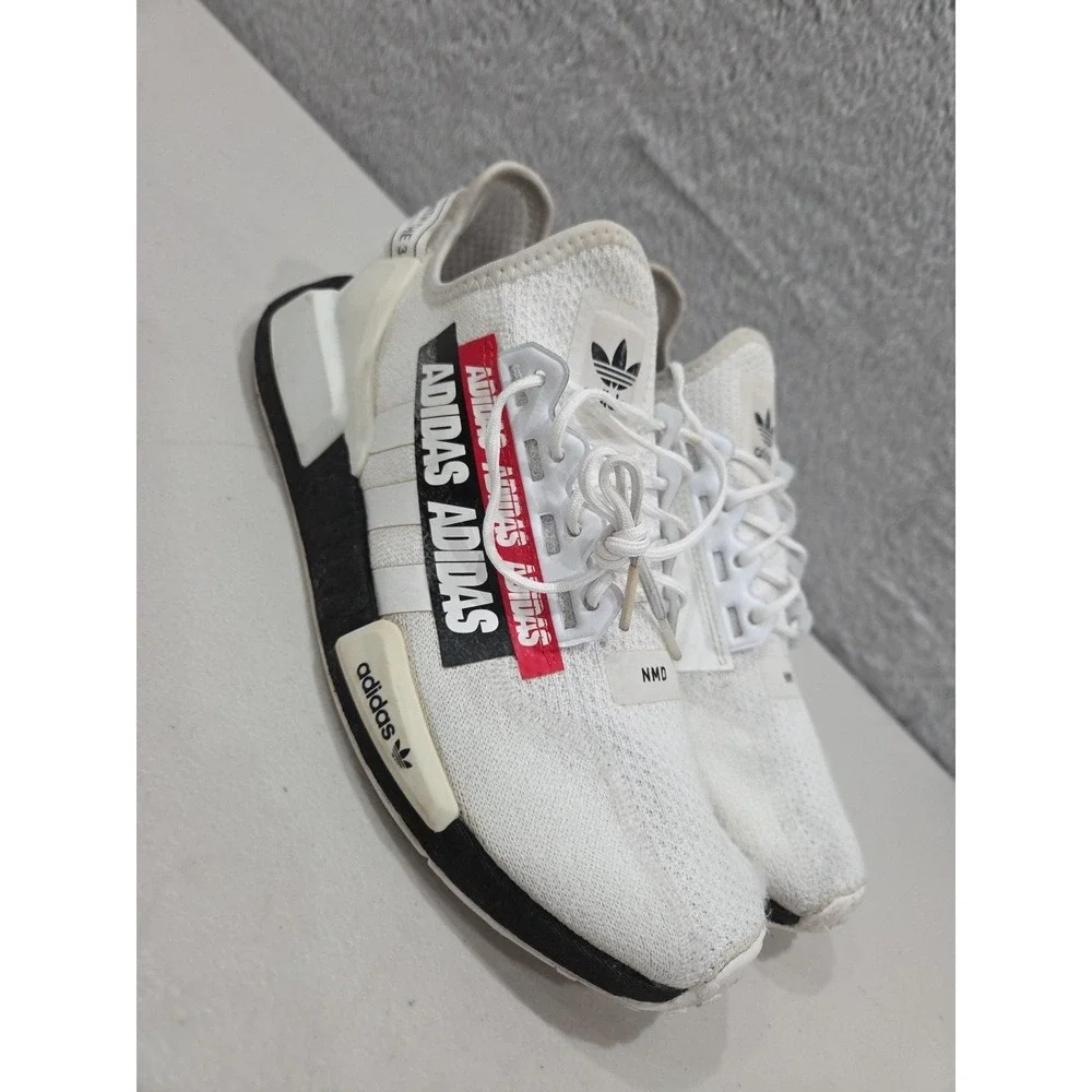 adidas NMD R1 V2 OVERBRANDED 2020 White Black H02537 Men's Sz 9.5
